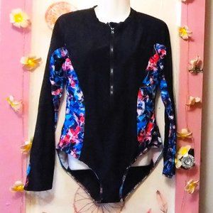 Rashguard (2XL) Long Sleeve Front Zip Surf One Piece